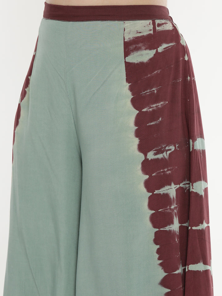 Neerus Green Printed A Line Kurta