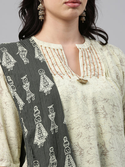 Neeru's Pista Green Color Cotton Fabric Tunic Set
