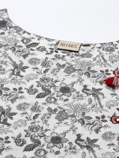Neeru'S Gray Color, Cotton Fabric Tunic