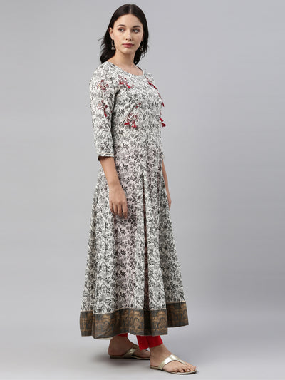 Neeru'S Gray Color, Cotton Fabric Tunic
