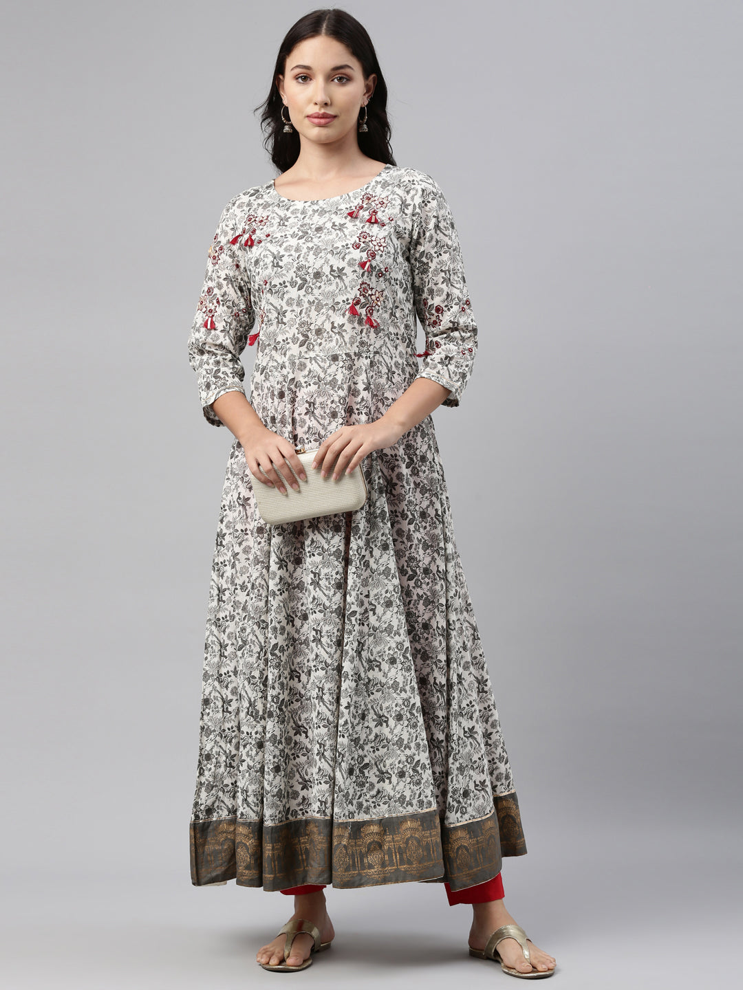 Neeru'S Gray Color, Cotton Fabric Tunic