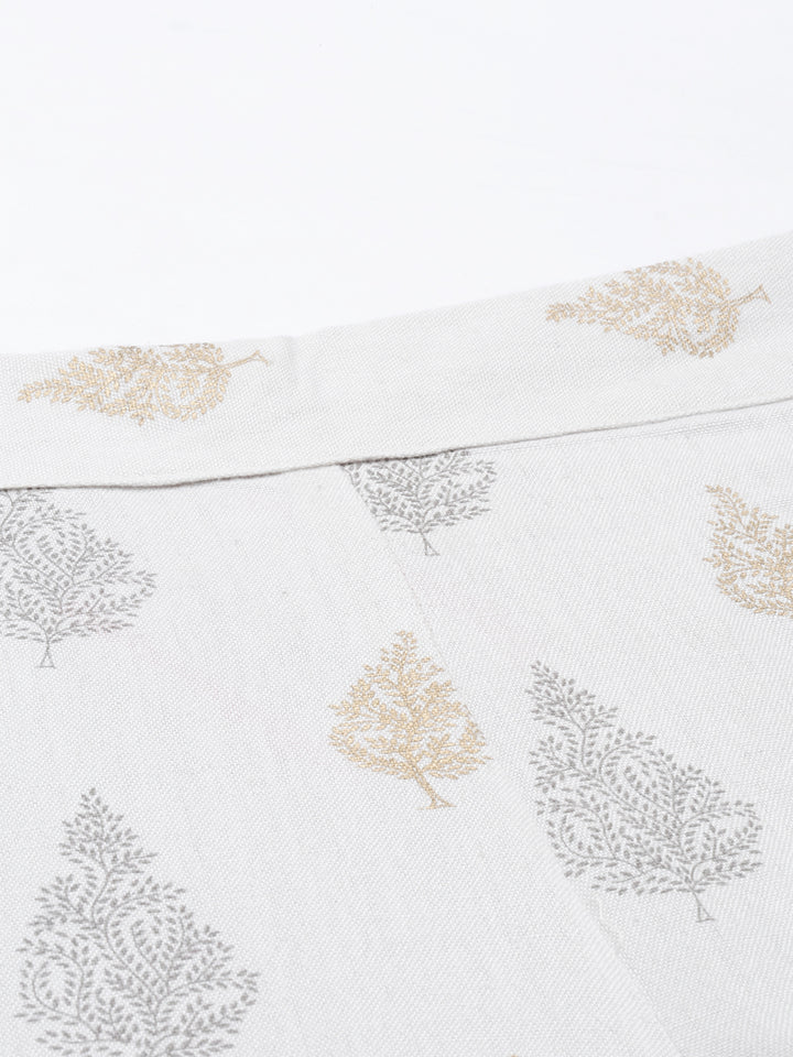 Neerus Grey cotton printed palazzo - detail view 3