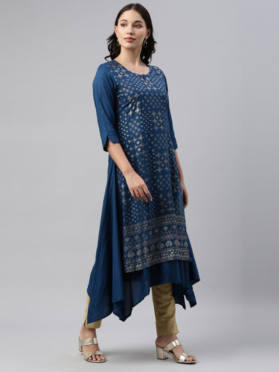 Neeru'S Blue Color, Rayon Fabric Tunic