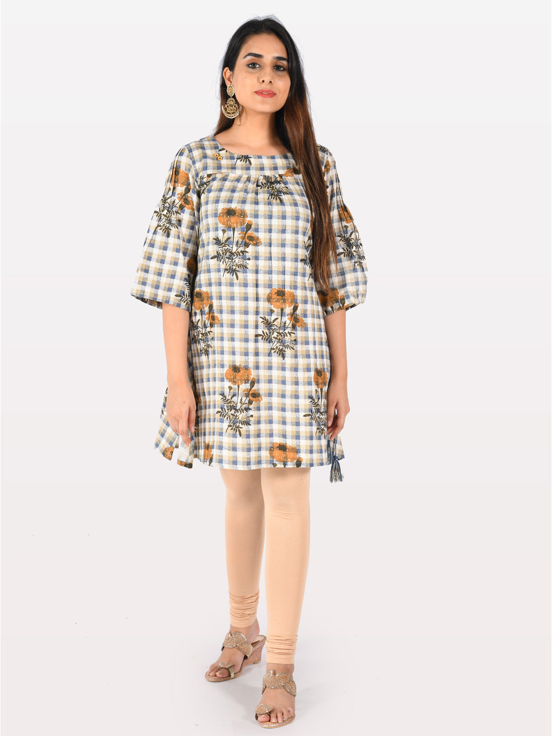 Neerus Multicolor Printed A Line Kurti