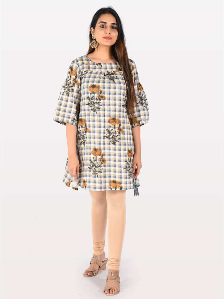 Neerus Multicolor Printed A Line Kurti