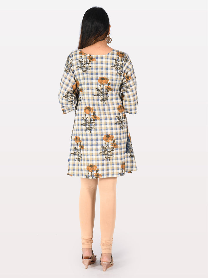 Neerus Multicolor Printed A Line Kurti
