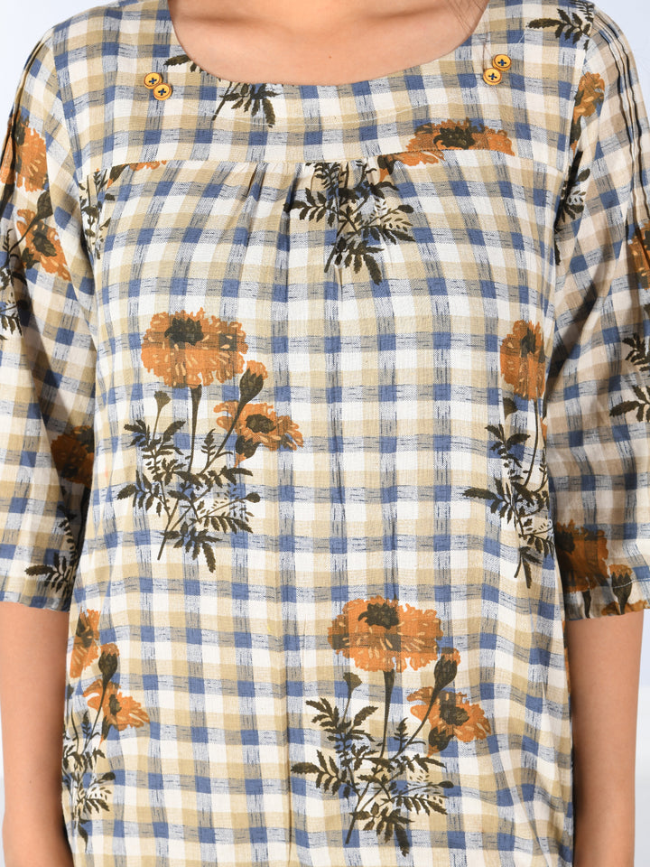 Neerus Multicolor Printed A Line Kurti