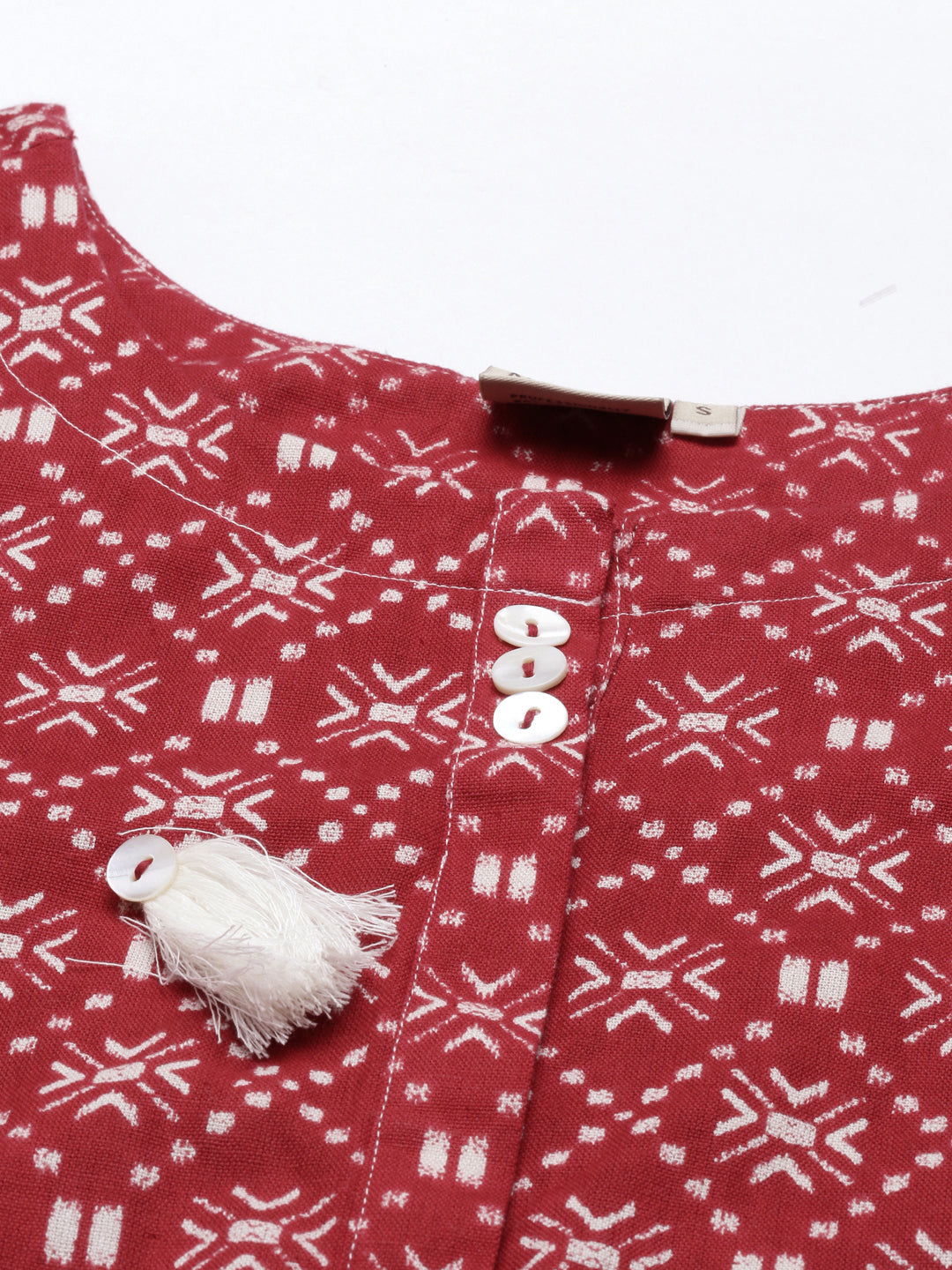 Neerus Maroon Color Cotton Fabric Tunic