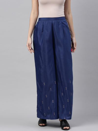 Neeru's Blue Color Santoon Fabric Plazzo