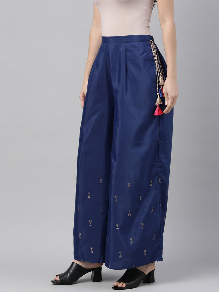 Neerus Blue Color Santoon Fabric Plazzo