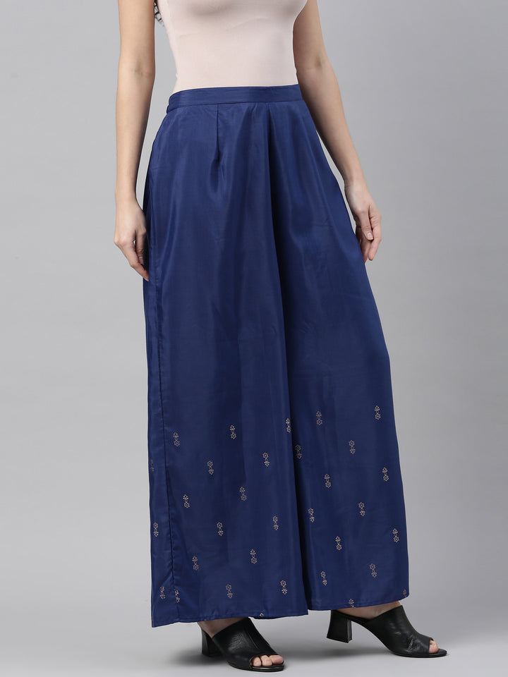 Neerus Blue Color Santoon Fabric Plazzo