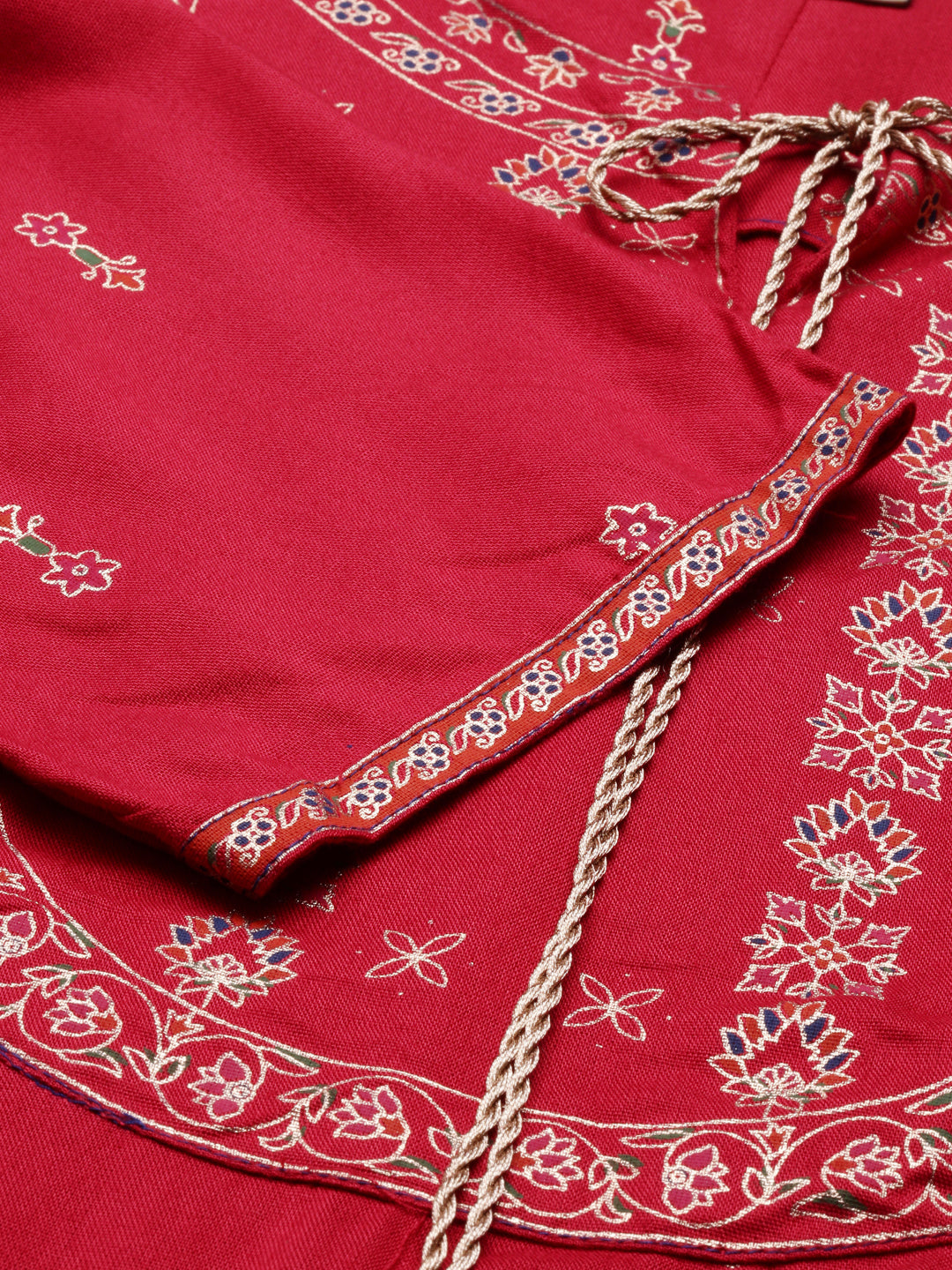 Neeru's Red Printed Straight Kurta