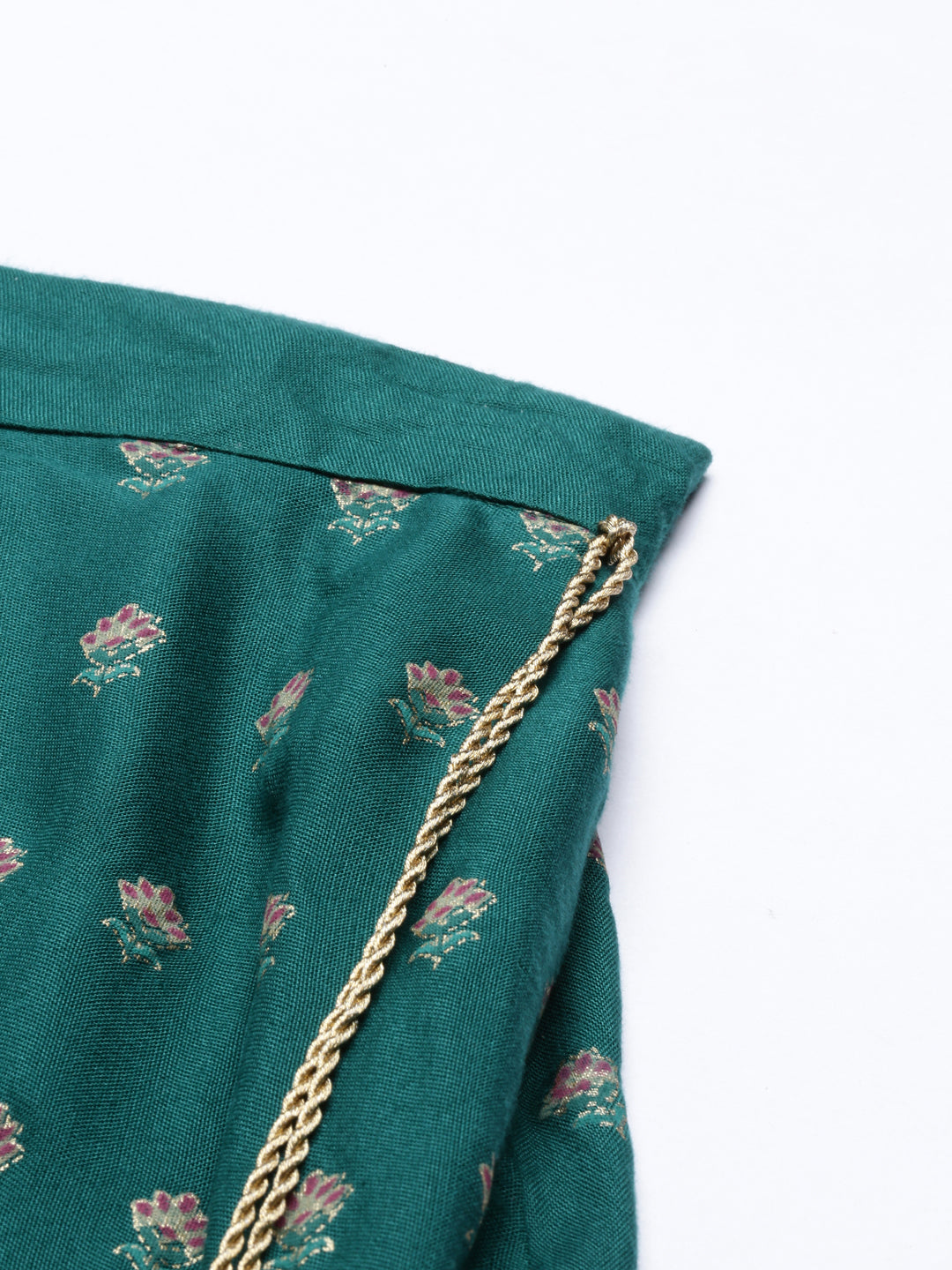Neeru'S Green Color, Rayon Fabric Crop-Top
