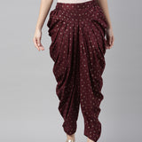 Neerus Wine Color Lorex Fabric Dhotti