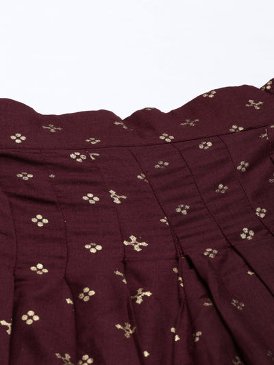 Neeru'S Wine Color Lorex Fabric Dhotti
