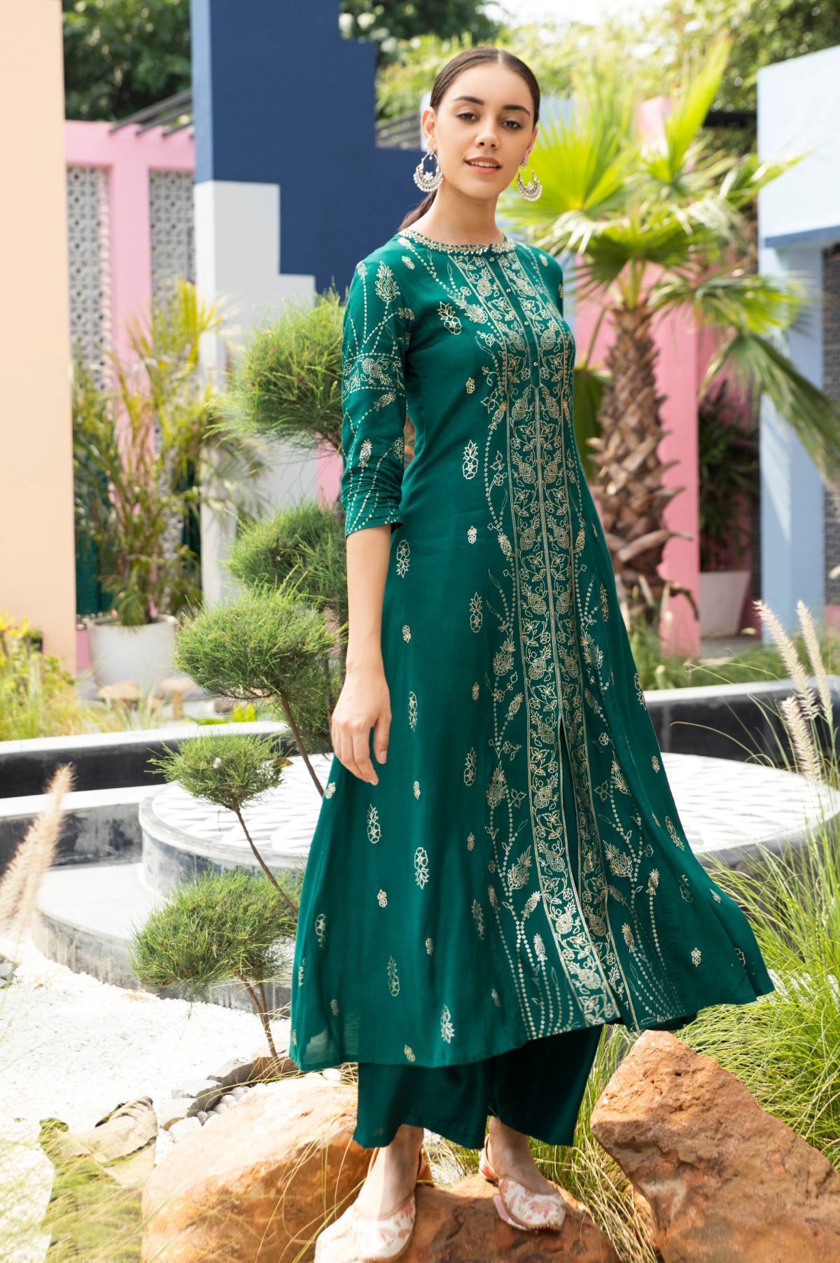 Neeru's Green Colour Santoon Fabric Tunic "52"
