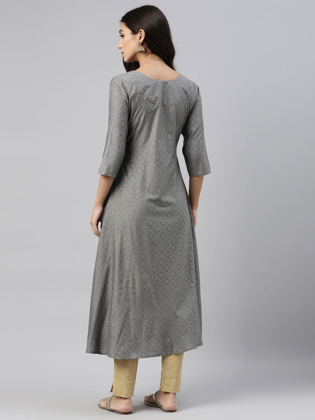 Neeru's Grey Color Muslin Fabric Tunic