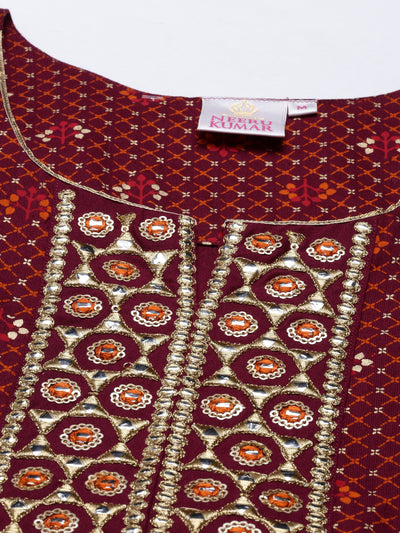 Neeru'S Maroon Color, Slub Riyon Fabric Tunic