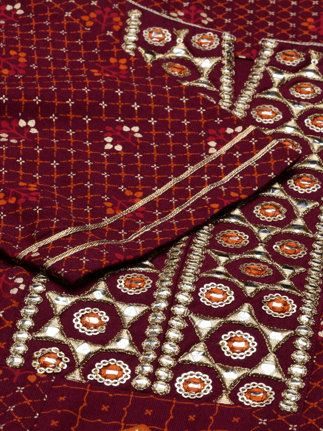 Neeru'S Maroon Color, Slub Riyon Fabric Tunic