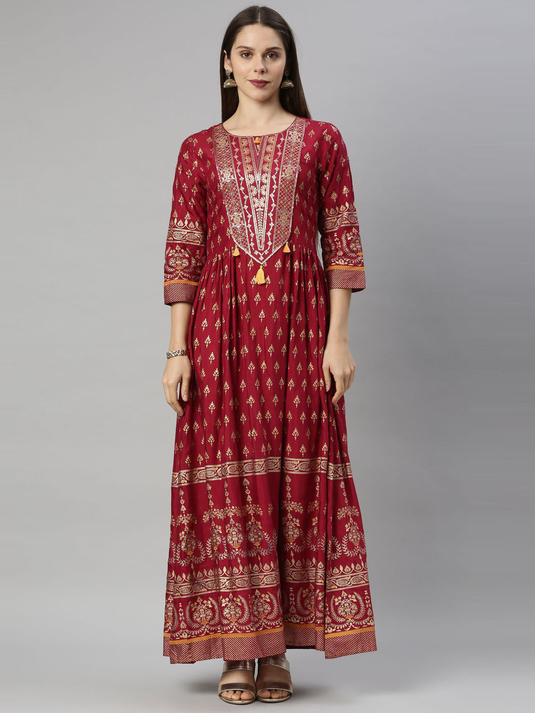 Neeru'S Maroon Color, Santoon Fabric Tunic