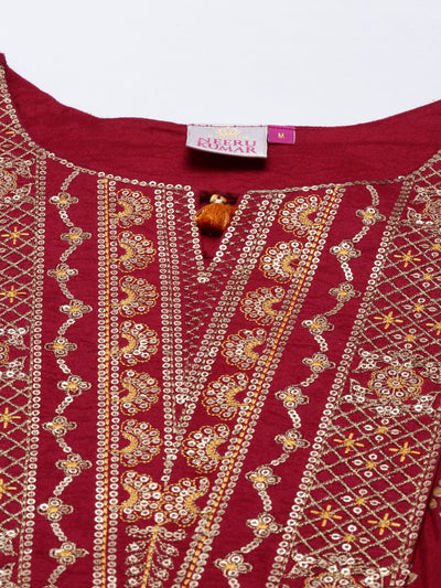 Neeru'S Maroon Color, Santoon Fabric Tunic