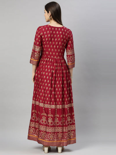 Neeru'S Maroon Color, Santoon Fabric Tunic