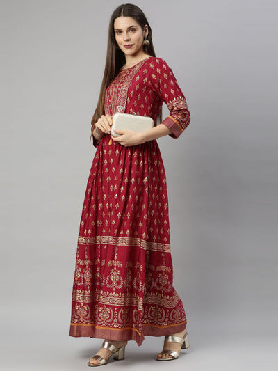 Neeru'S Maroon Color, Santoon Fabric Tunic