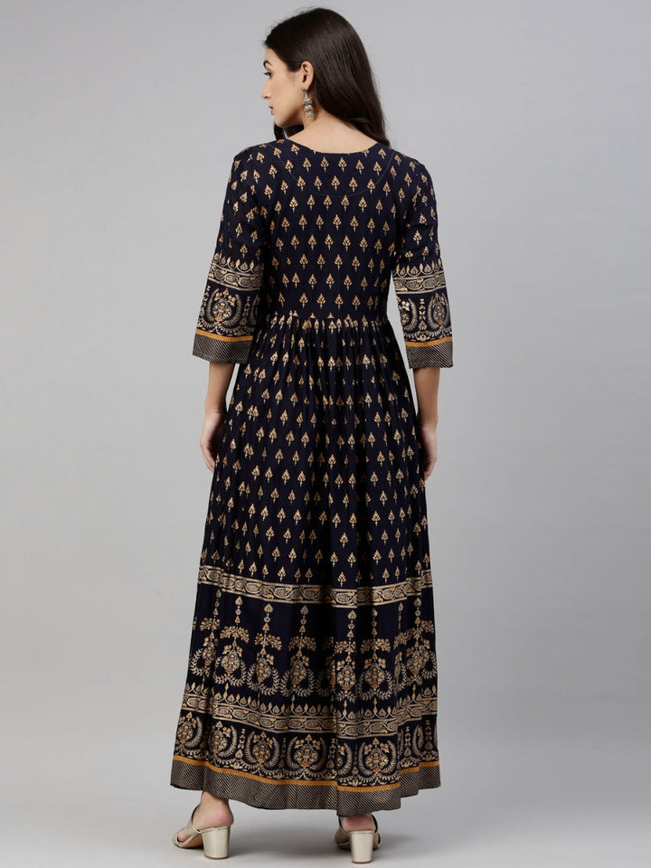 Neerus Blue Color Santoon Fabric Tunic