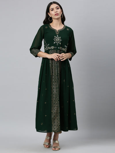 Neeru'S GREEN color, GEORGETTE fabric Kurta