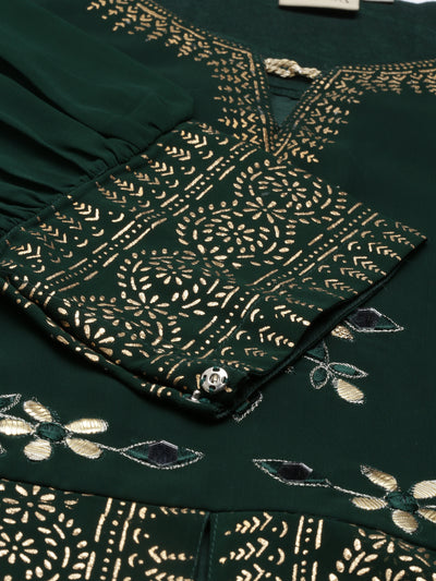 Neeru'S GREEN color, GEORGETTE fabric Kurta