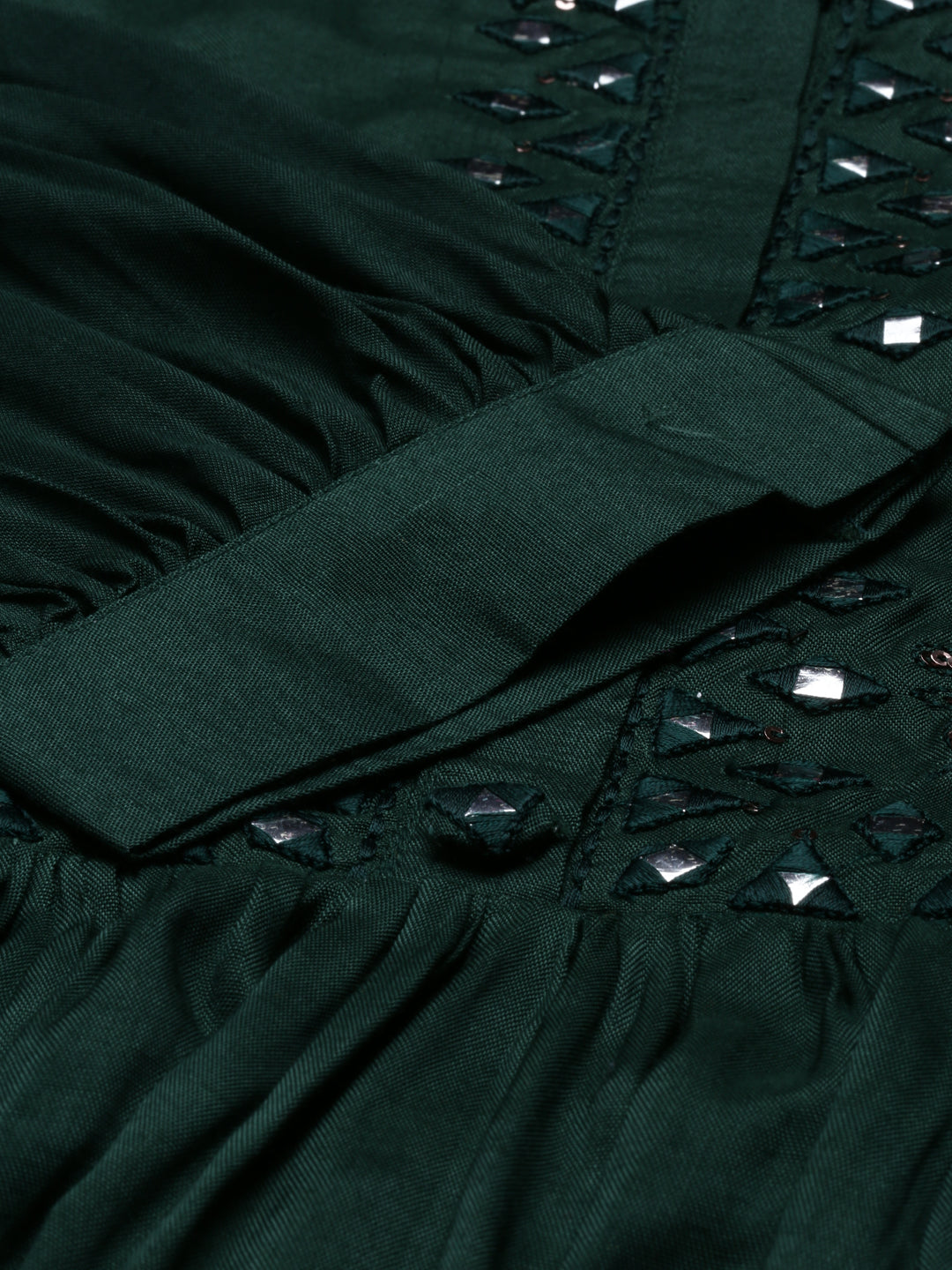 Neerus Green Color Santoon Fabric Tunic