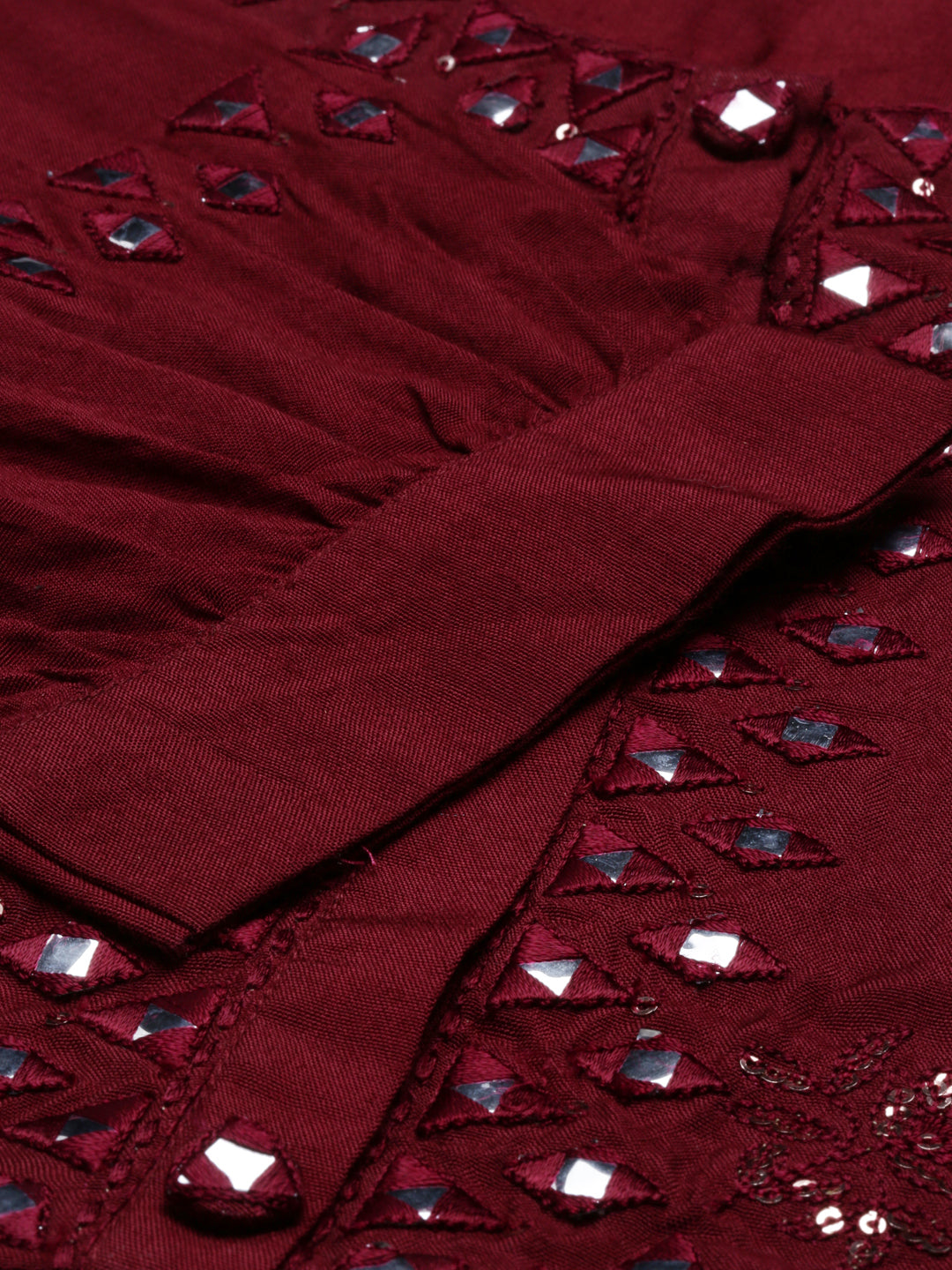 Neeru's Maroon Color Santoon Fabric Tunic