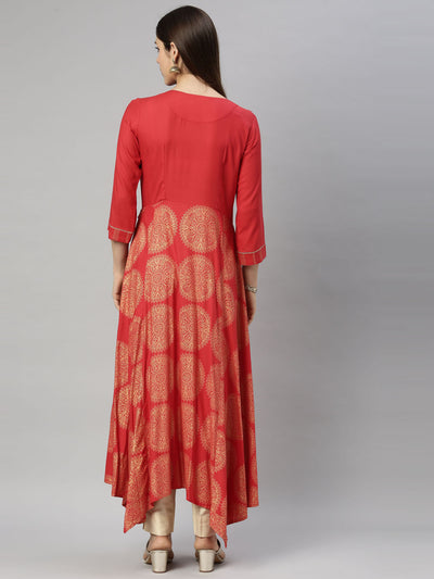 Neeru'S Red Color, Rayon Fabric Tunic