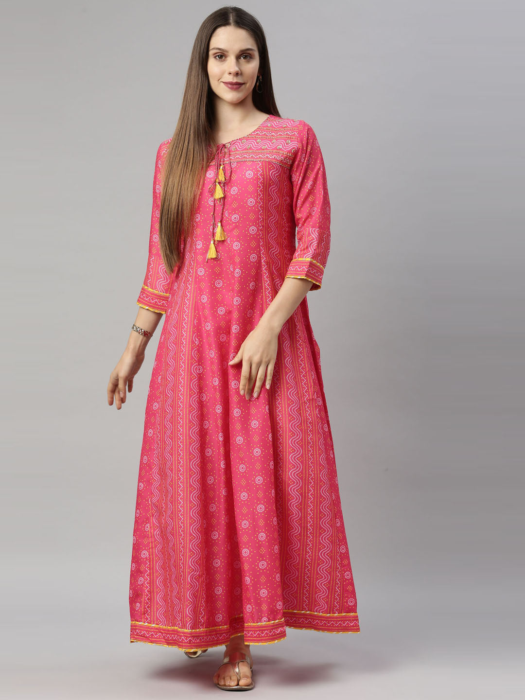Neeru'S Pink Color, Muslin Fabric Tunic