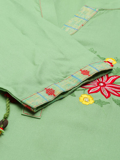 Neeru'S Pista Green Color Rayon Fabric Kurta