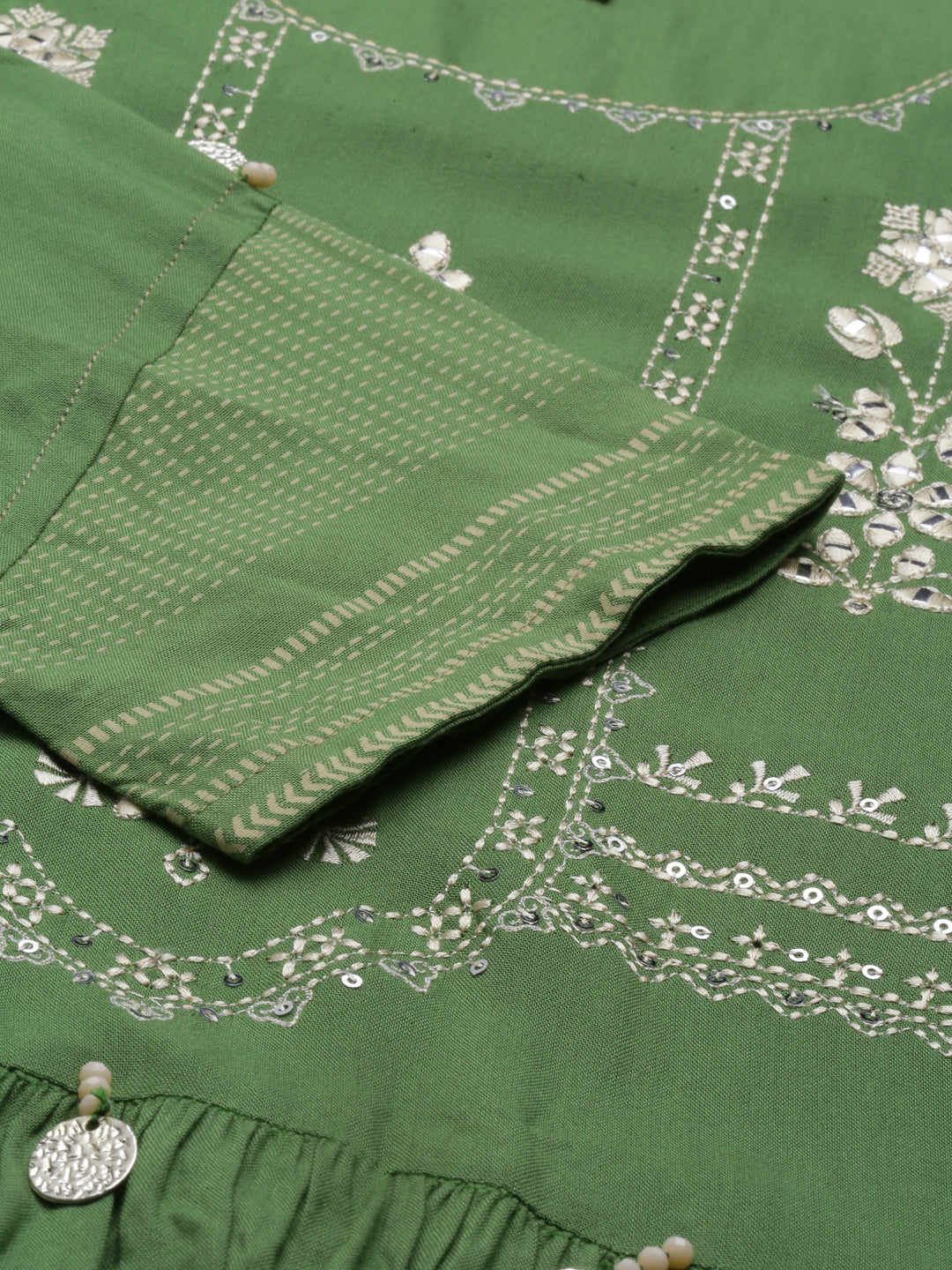 Neerus Green Color Rayon Fabric Kurta