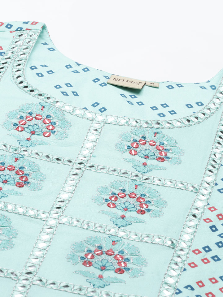 Neerus Sea Green Color Rayon Fabric Kurta