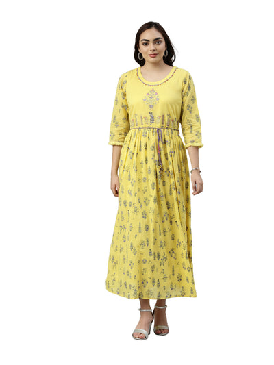 Neeru's Yellow Color Cotton Fabric Kurta