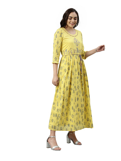 Neeru's Yellow Color Cotton Fabric Kurta