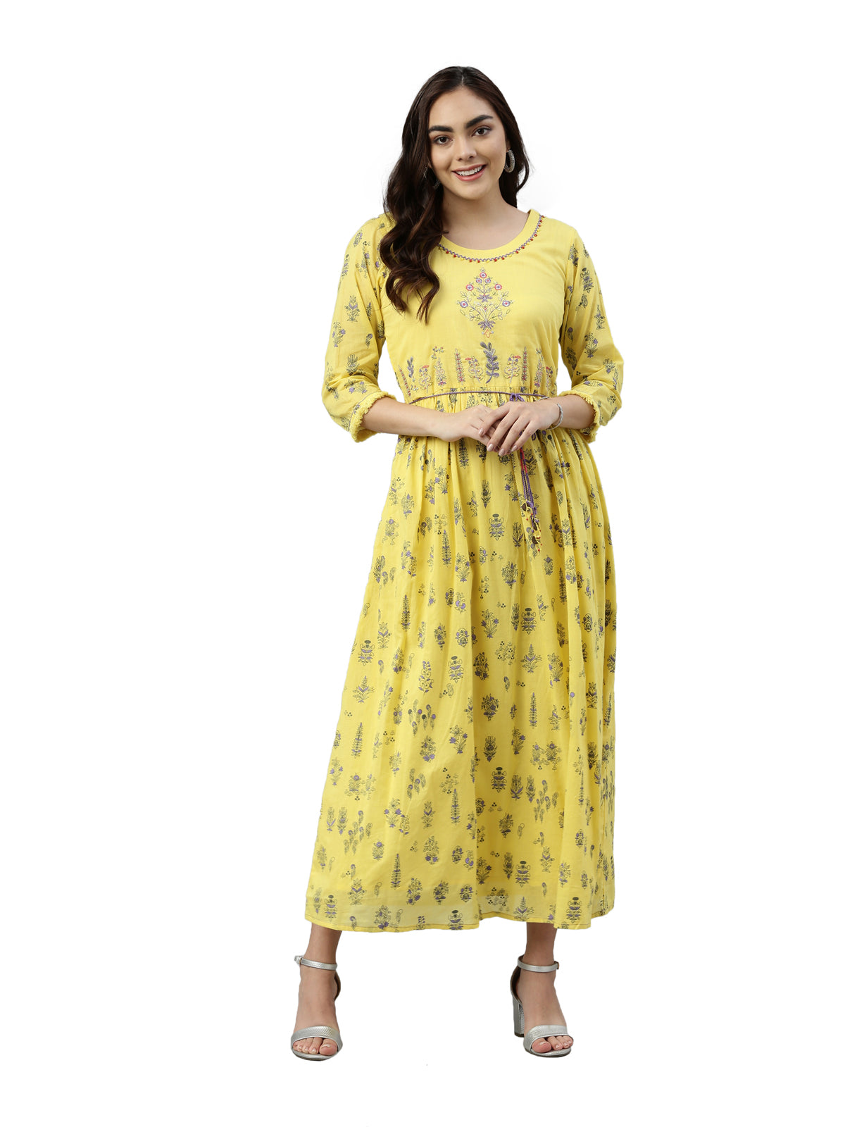 Neeru's Yellow Color Cotton Fabric Kurta