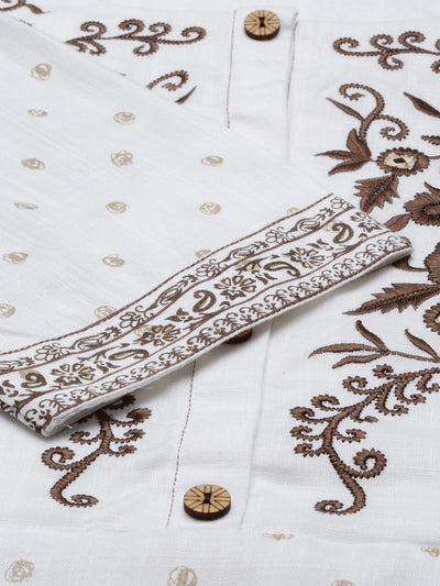 Neeru's Off White Color Slub Riyon Fabric Tunic