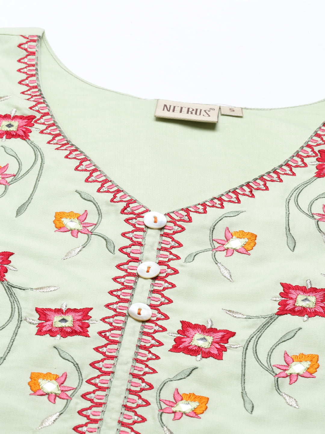 Neeru'S Pista Color, Muslin Fabric Tunic