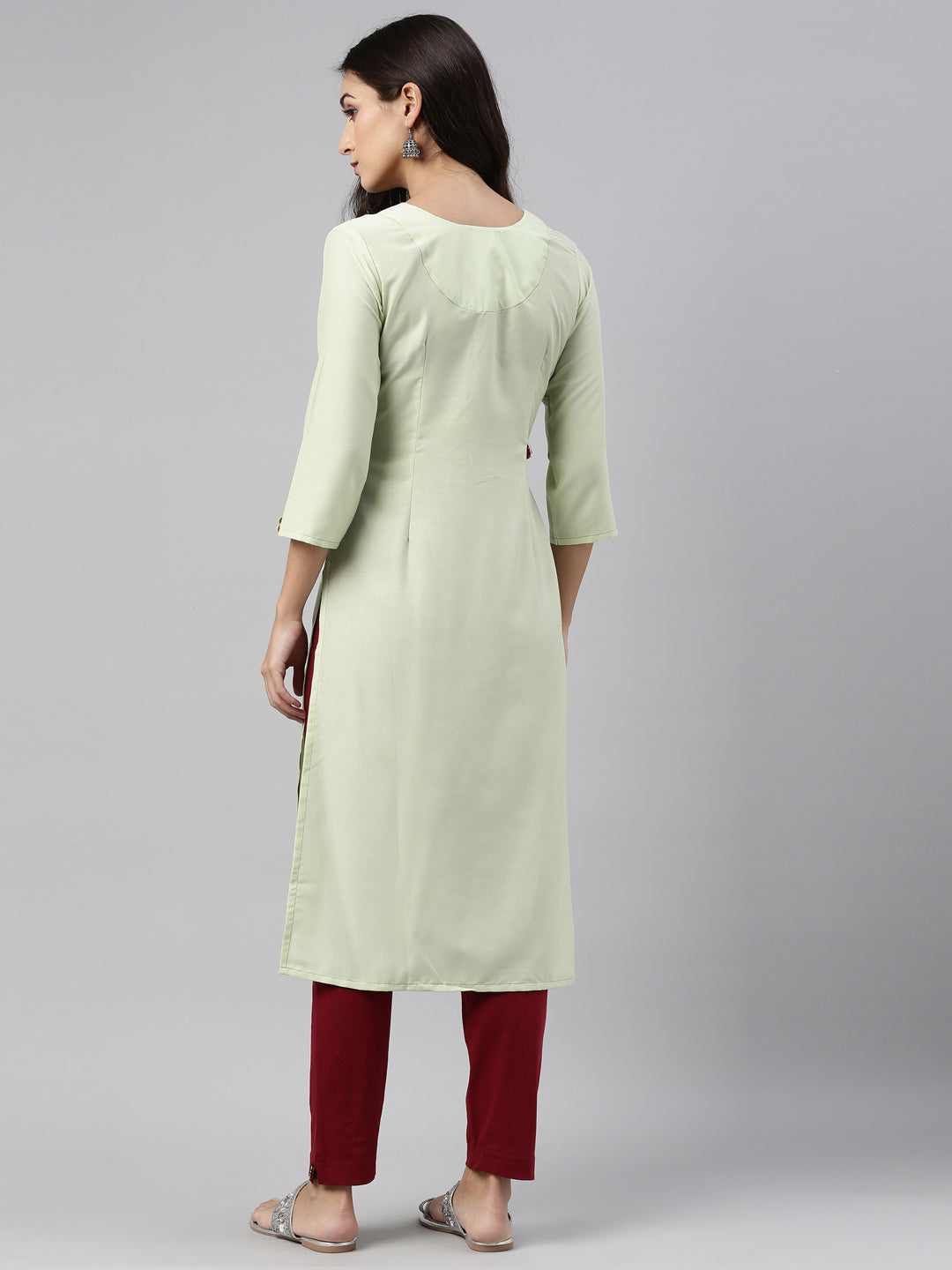 Neeru'S Pista Color, Muslin Fabric Tunic