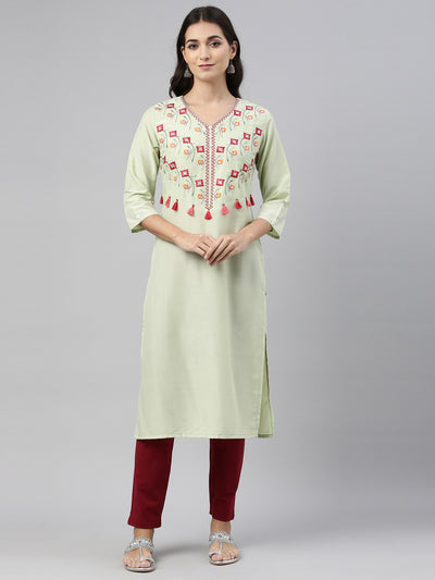 Neeru'S Pista Color, Muslin Fabric Tunic