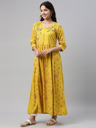Neeru'S Mustard Color, Rayon Fabric Tunic