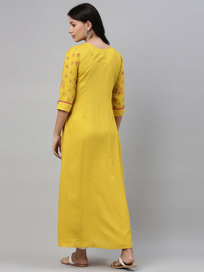 Neeru'S Mustard Color, Rayon Fabric Tunic