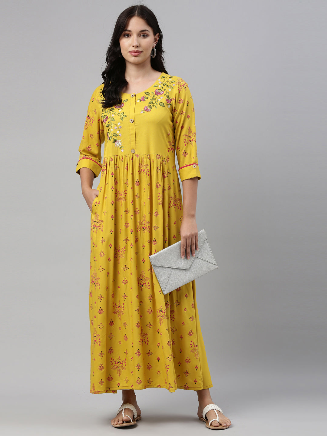 Neeru'S Mustard Color, Rayon Fabric Tunic