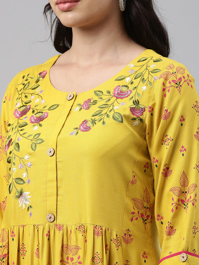 Neeru'S Mustard Color, Rayon Fabric Tunic
