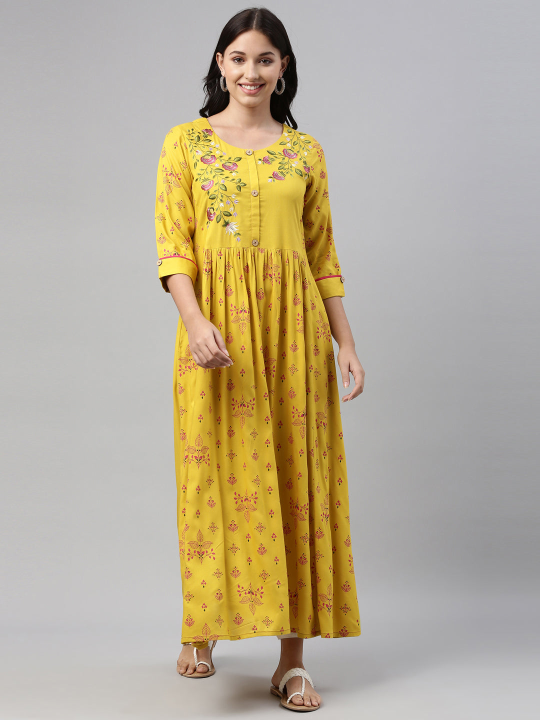 Neeru'S Mustard Color, Rayon Fabric Tunic