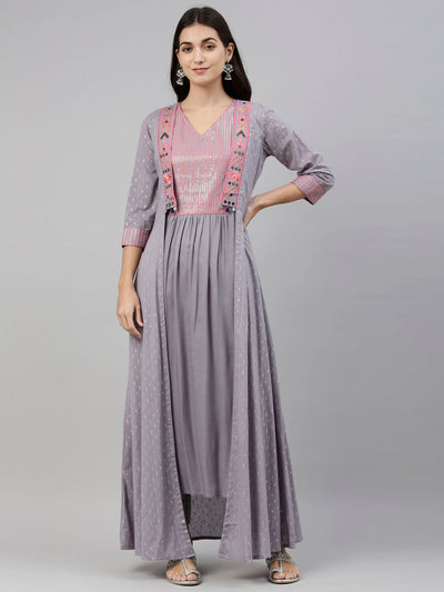 Neeru'S Grey Color, Cotton Fabric Tunic